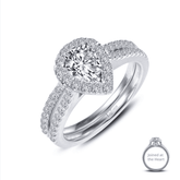SS PS Sim Dia Halo ER Set w/ Dia Accented Shank.